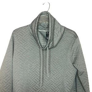 RBX sweatshirt gray funnel neck quilted textured pockets cozy size medium